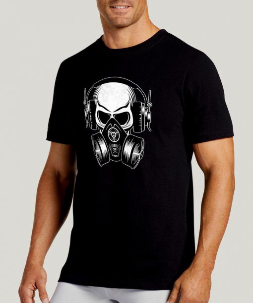 SKULL-MUSIC lover - Gas mask awesome graphic t shirt