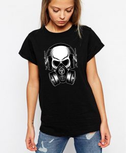 SKULL-MUSIC lover - Gas mask awesome graphic t shirt