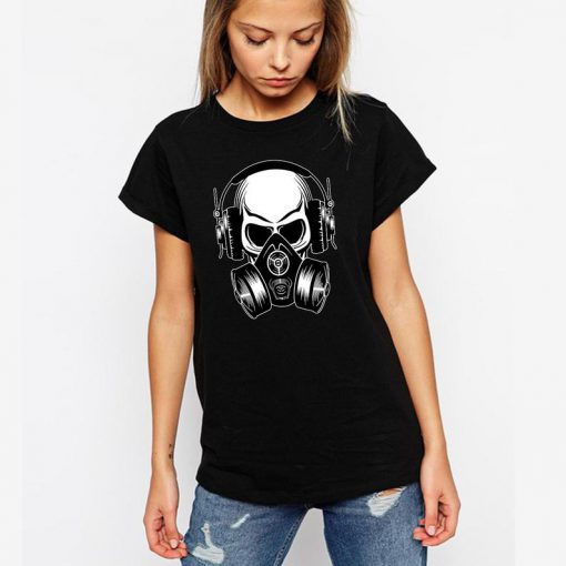 SKULL-MUSIC lover - Gas mask awesome graphic t shirt