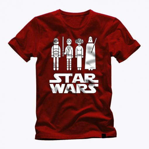 STAR WARS 4 movie characters awesome graphic t shirt