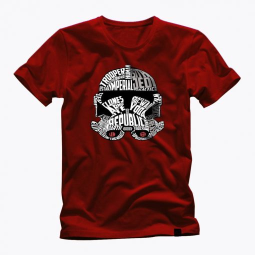 STAR WARS word cloud helmet red t shirt