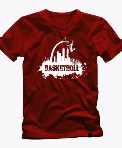 STREET BASKETBALL lovers urban sport splash awesome vinyl graphic red t shirt