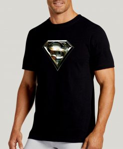 SUPERMAN SHINY METAL shield awesome graphic t men shirt