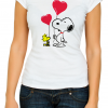 Snoopy dog Woodstock heart love Woman t shirt