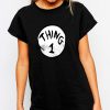 THING 1 DR. Seuss iconic graphic l black t shirt