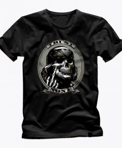 TRUST NONE short advice great statement awesome graphic black t shirt