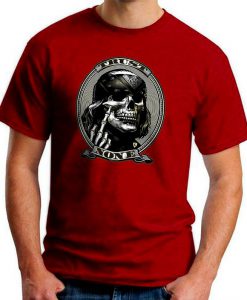 TRUST NONE short advice great statement awesome graphic red t shirt