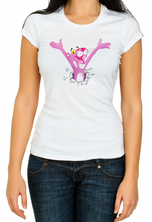 Tear Effect Pink Panther Woman t shirt