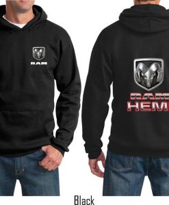 Dodge Ram Hemi Logo Front & Back Print black Hoodie