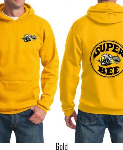 Dodge Super Bee Front & Back Print yellow HoodieDodge Super Bee Front & Back Print yellow Hoodie