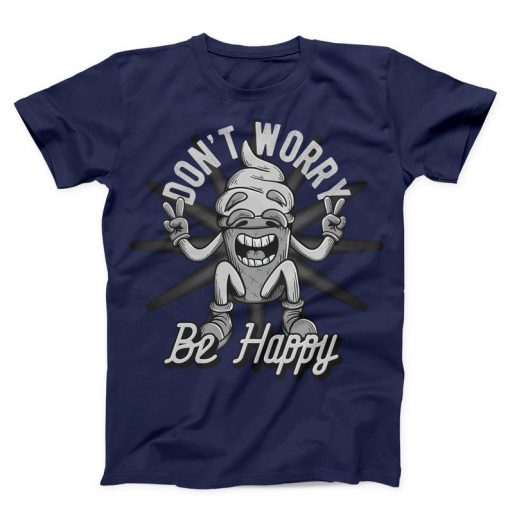 Don't Worry Be Happy Unisex navy T-shirt