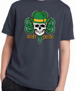 Irish Pride Celtic Knot Skull Youth Moisture Wicking Shirt