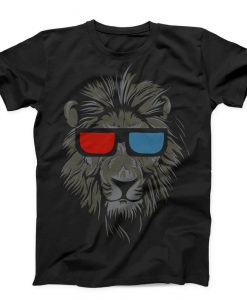 Lion Face Glasses Unisex T-shirt