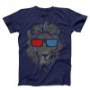 Lion Face Glasses Unisex T-shirts