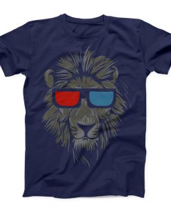 Lion Face Glasses Unisex T-shirts