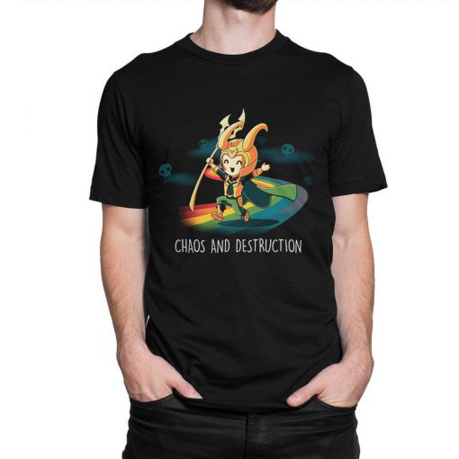 Loki Chaos And Destruction Funny men T-Shirt