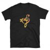 Orange Heart Bass Clef T-Shirt