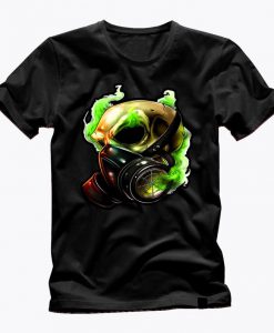 PUT YOUR MASK On black t shirt