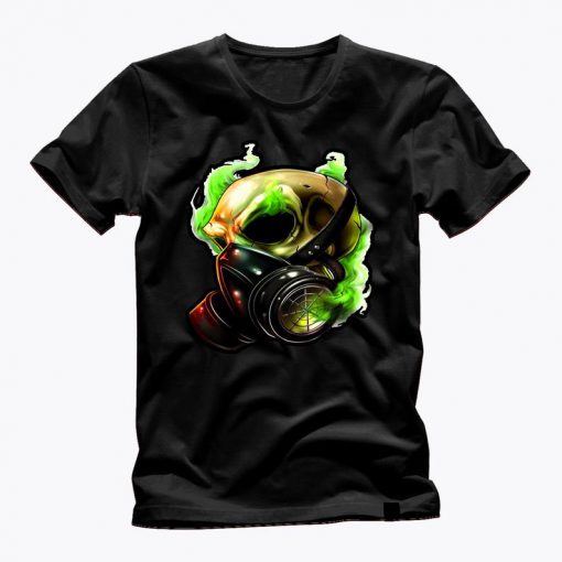 PUT YOUR MASK On black t shirt