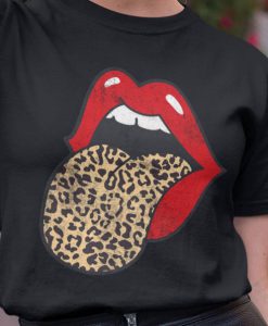 Red Lips Leopard Shirt