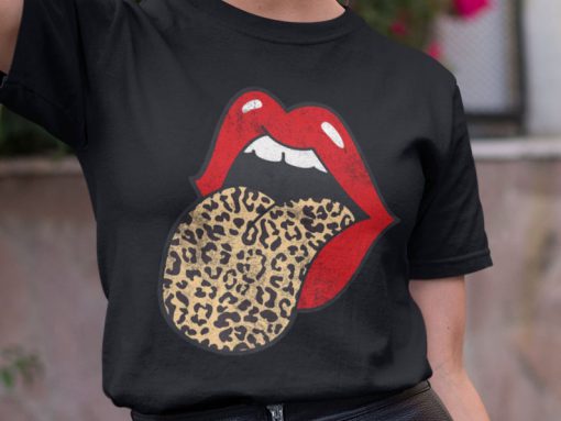 Red Lips Leopard Shirt