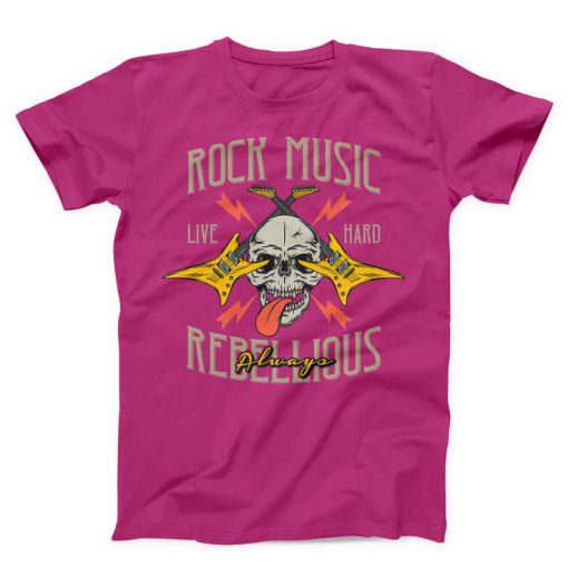 Rock Music Life Hart Rebellious Always Unisex pink T-shirt