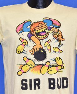 Sir Bud Bowling Drinking Beer Cartoon t-shirt