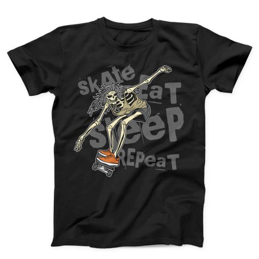 Skate Eat Sleep Repeat Unisex black T-shirt