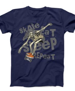 Skate Eat Sleep Repeat Unisex navy T-shirt