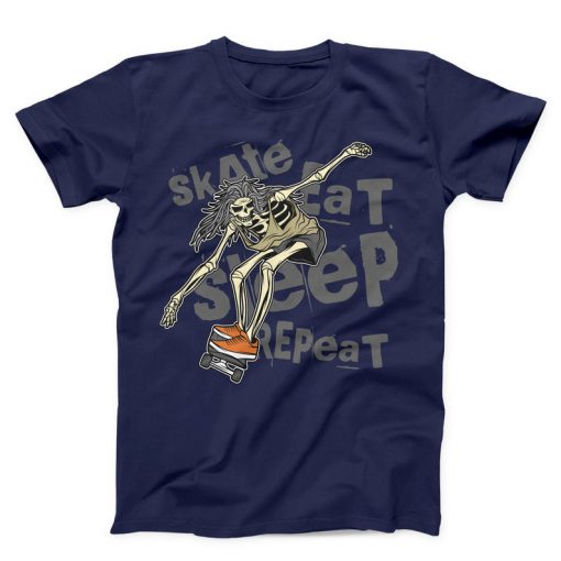 Skate Eat Sleep Repeat Unisex navy T-shirt