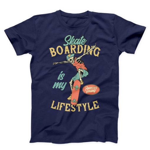 Skateboard Is My Life Style Unisex navy T-shirt