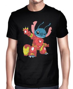 Stitch In An Iron Man Costume Funny men T-Shirt