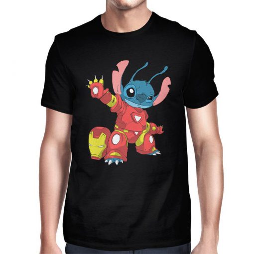 Stitch In An Iron Man Costume Funny men T-Shirt