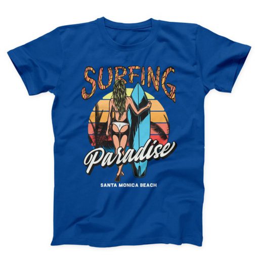 Surfing Paradise Unisex blue T-shirt