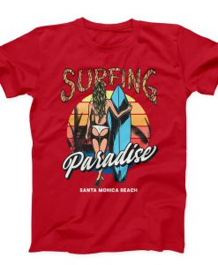 Surfing Paradise Unisex red T-shirt