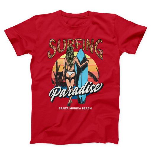 Surfing Paradise Unisex red T-shirt