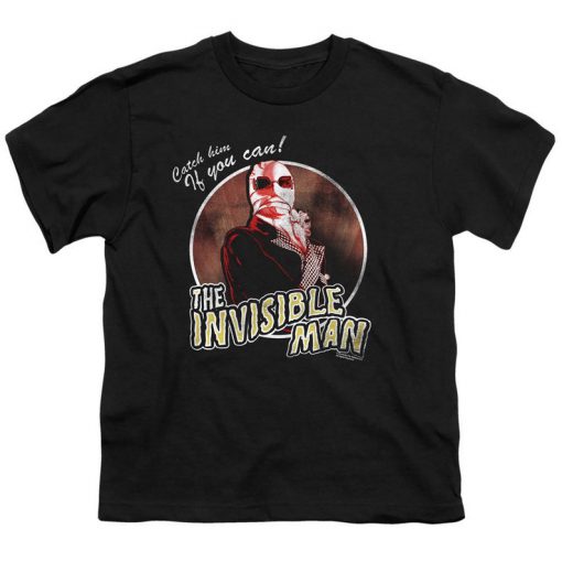 The Invisible Man Catch Him If You Can Black T-Shirts