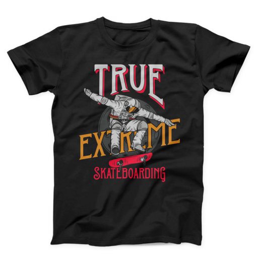 True Extreme Skateboard Unisex black T-shirt