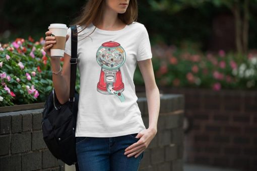 Cat Mashine Print Woman white T-shirt