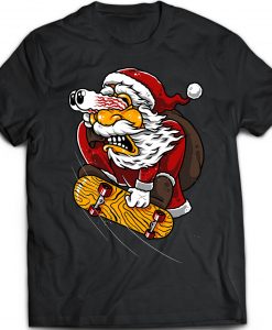 Christmas Skateboard Santa Unisex - T Shirt