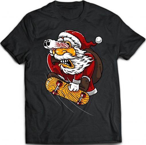 Christmas Skateboard Santa Unisex - T Shirt