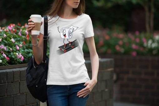 Crazy Roll Print Woman white T-shirt