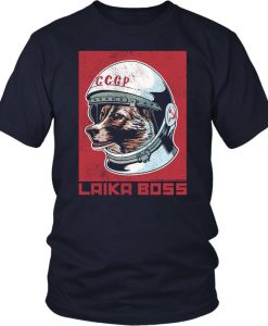 LAIKA BOSS Russian Cosmonaut Space Dog T Shirt