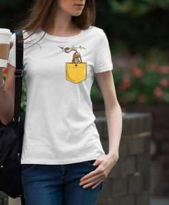 Monkey Butt Pocket Print Woman T-shirt