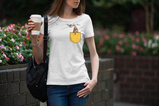 Monkey Butt Pocket Print Woman T-shirt