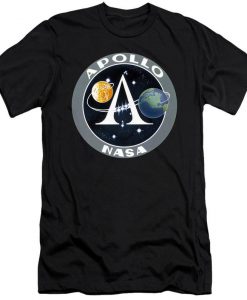 NASA Apollo Mission Patch Black Shirts