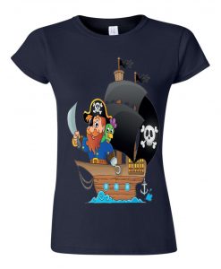 PIRATES SHIP navy T-SHIRT