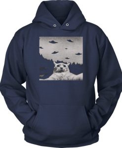 UFO Selfie Funny Cat Hoodie