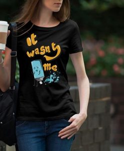 Wasn't Me Print Woman black T-shirt