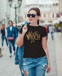 We Will Rock You Print Woman T-shirt